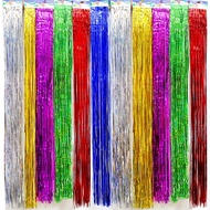 🇲🇾Foil tinsel fringe rain curtain background party photo wall rain silk curtain 铝膜雨丝