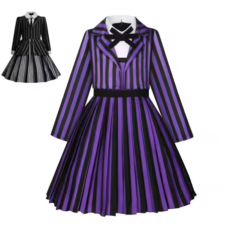 Girl Dress 2Pcs Wednesday Enid Sinclair‌ Cosplay Costume Birthday Party Performance Costume Hallowee