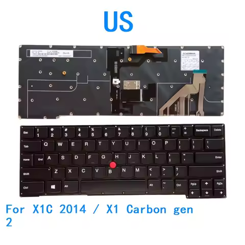 New US Language Backlit Keyboard For Lenovo Thinkpad X1C 2014 / X1 Carbon gen 2 Notebook PC Replacem