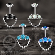 Stainless steel Helix Earrings with chain and 3 stones Helix Piercing jewelry