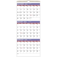 Kalendar Dinding 2026 - Kalendar 3 Bulan 2026 Menegak, Jan 2026 - Dis 2026, Kalendar Dinding 3 Bulan
