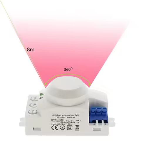 Microwave Sensor Switch 5.8ghz HF 220V LED 360 Degree Radar Motion Body Sensor
