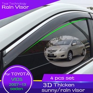 Rain Visor For Toyota Vios 2007-2013 NCP150 2014-2018 Supermen Sedan 4PCS Window Sun Visor Chrome tr