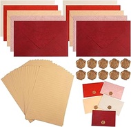 20 Sheets Letter Paper Lined with 10 Envelopes Elegant and Self-Adhesive Wax Seal, Beautiful Vintage