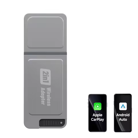 Metal CarPlay Adapter, Upgrade 2in1 Wireless CarPlay & Android Auto Adapter, Plug & Play, WLAN Dual-