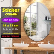 Oval AESTHETIC Mirror And Glass Box Elastic Mirror Wall STICKER Mirror Folding Mirror MADNI Room Mirror Paste Mirror Suitable For Bathroom Or Bedroom Office And MAKEUP Room