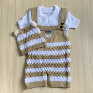Roomper Overall Motif - Knitted Baby Clothes Motif 0-8 Months Max BB 8kg Newborn Baby Clothes Roompe