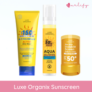 Luxe Organix Aqua Daily Sunscreen / Zero Shine Sunscreen / 6in1 Maxshield Active Ultra Sheer Sunscre
