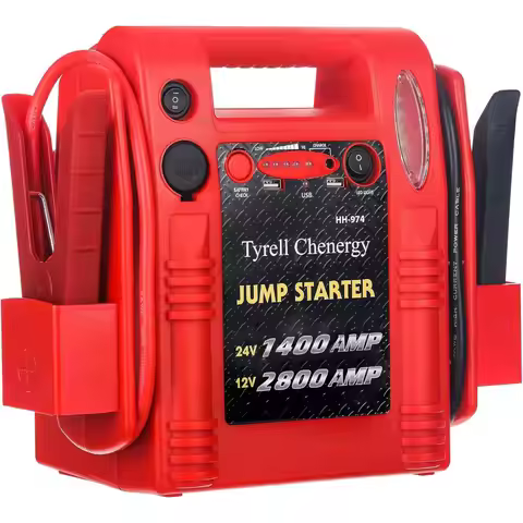 12V/24V Jump Starter,2800/1400 Peak Amp,Truck Battery Booster Pack, and Pure Copper Jumper Cables,He
