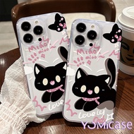 HITAM Applicable to OPPO A60 Case OPPOA17 Black running cartoon cat trendy Case A16 OPPOA58 shockpro
