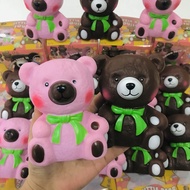 SugarSquishy Cute Bear Pink/Black Slow Rebound Pinch Decompression Vent Toy Mini Squishy Decompression