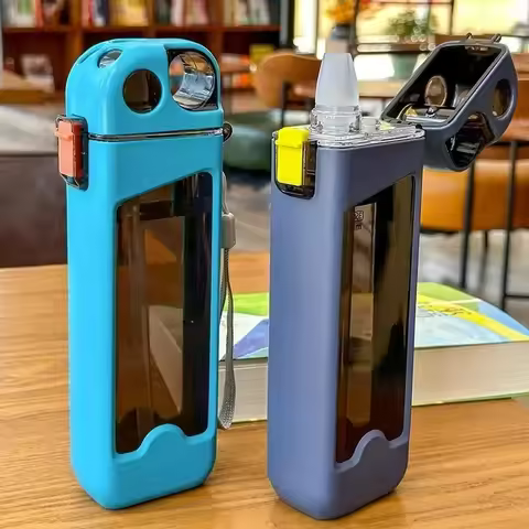 Square Sports Water Cup As A Gift Portable 350ml Stylish Plastic Straw Cup for Adults Children and S