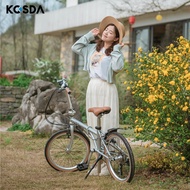 Kosda20-Inch High Carbon Steel Foldable Bicycle Super Lightweight Kd007 Adult Men and Women Retro 8 Speed Bicycle