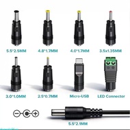 dreamedge14 USB to DC5 5mm 5V 9V 12V Stepping Up Power Cord With 8 Interchangeables Tip For Various 