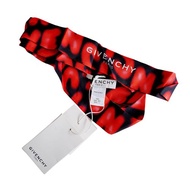 全新品 Givenchy 紅色泡泡心型真絲長領巾綑綁手袋柄專用裝飾絲巾