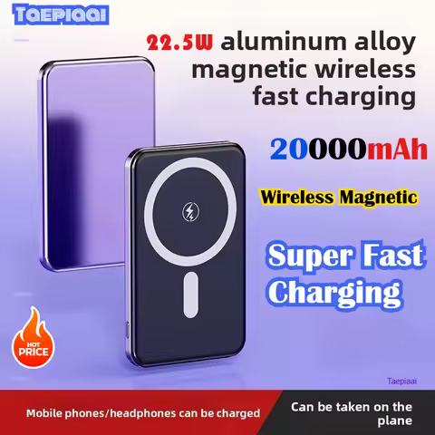 Taepiaai 20000mAh Magnetic Wireless Power Bank Ultra Thin Portable CCC Certified Super Fast Charging