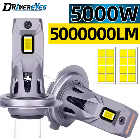 5000W SUPER H7 LED Headlight Bulbs 5000000LM Canbus 8054 CSP CHIPS Turbo Fan Led Lights 1:1 Auto Mot