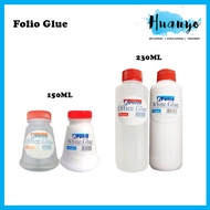 Folio PVA White / Office Clear Glue Bottle - 150 + Brush / 230ML (Suitable for Making Slime)