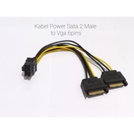 (@) Kabel power sata 2male to VGA 6 pins
