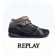 REPLAY Denim Y2K Rugged Mid Boots Leather Size 45 EU