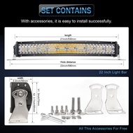 ส่งจากไทย 22นิ้ว 1600W 32000LM มุมกว้างพิเศษ 12D REGLETOR 3-ROW Spot Flood Combo เส้นโค้ง Driving Wo