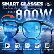 4K HD AI Camera Glasses 800MP Photochromic Multifunctional Smart Glasses Bluetooth Calling Photo Vid