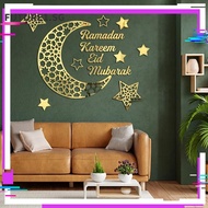 FUTURE1 Mirror Stickers, DIY Removable Wall Sticker,  Home Decorations Arylic Ramadan Decors Eid Mubarak Wall Decal