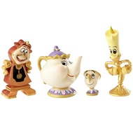 Disney Beauty And The Beast Action Figure Toy 4Pcs/Set Mrs.Potts Lumiere Cogsworth Anime Figures Gifts For Kids Cake Decoration