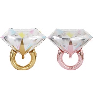 FyGalery Diamond Ring Balloon/Ribbon Ring Balloon Rosegold Ring Large Gold Engagement / Bride to Be 