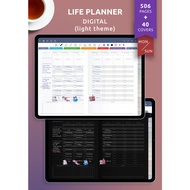 Digital Life Planner 2022/2021 Custom Journal (Light Theme) Goodnotes, Notability, iPad Planner, Hyperlinked Agenda PDF