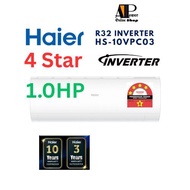 FREE SHIP [4 Star] Haier 1.0HP Inverter Air Conditioner / Anti Corrosion / Smart Clean & Dry - HS-10