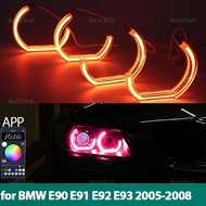 4x DTM App control LED Angel Eyes Bulb Ring RGB Lamp for BMW 3 Series E90 E91 Pre-LCI 2005-2008 Xeno