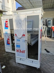 Lemari Pakaian Baju 2 pintu Bahan Aluminium composite