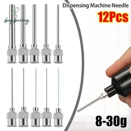 SHOPSHARING 12Pcs Dispensing|Needle, Blunt Tip Metal Industrial Glue Injection Needle, Durable Stain