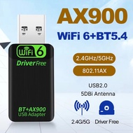 KEBETEME WiFi 6 AX900 Bluetooth 5.4 WiFi USB Adapter Wireless Network Card 2.4G&5GHz Wi-Fi USB Recei