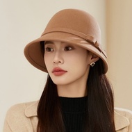 Women's Simple Elegant Bucket Hat Traveling Hat Fedora Ribbon