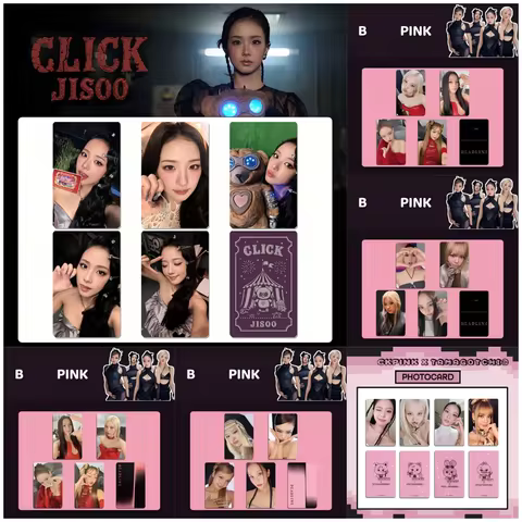 4PCS Hot Girl Group New Album DEADLINE CLICK LISA ROSE JISOO JENNIE Postcard Lucky Card Photo Card L
