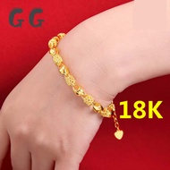 Philippines Ready Stock Original Pure 18K Saudi Gold Bracelet Pawnable for Women Happiness Bracelet Hollow Bracelet Hollow Ball Drop Flower Hydrangea Bracelet Bring Good Luck Fashion Jewelry Ladies Bracelets Girls Birthday Gifts Couple Gifts