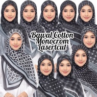 BAWAL COTTON LAZERCUT MONOGRAM BIDANG 45/ TUDUNG BAWAL COTTON / TUDUNG BAWAL LAZERCUT / TUDUNG BAWAL COTTON PREMIUM