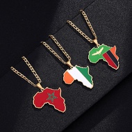 Hip Hop Jewelry Africa Map Nigeria Somali Angola Stainless Steel Necklace