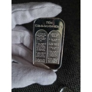 Silver Bar 1oz .999 Ten Commandments by Silver Towne Mint, USA