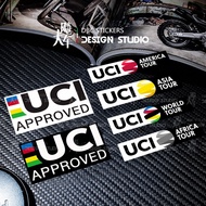 Big Car UCI Road Bike Bicycle League Sticker Frame Decoration Scratch Blocking Sticker Reflective Warning Sticker