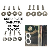 skru plate kereta perodua/honda/toyota