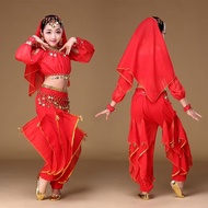 Straw Straw's belly dance clothing Indian dance performance clo Children's belly dance Costume Indian dance Costume Children Xinjiang dance performance Costume Children's dance Practice Costume Long Sleeve 8.8