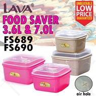 LAVA Food Container Saver 3.6L FS689 & 7.0L FS690 with Air Hole Lid/Bekas Makanan LAVA 3.6L FS689 & 