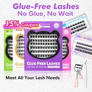 GENIELASH Glue Free False Eyelash Self-Adhesive Eyelash No Glue Eyelash Lash for Beginner