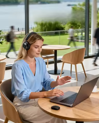 Foldable ANC Headphones with Case 60H Lossless Audio 6-Mic Noise Cancelling Hi-Res Wireless Ultra-Fa