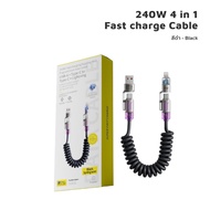 iMI สายชาร์จเร็ว 4 in 1 240W 2M Super Fast Charging Digital Spring Data Cable Usb Type-C