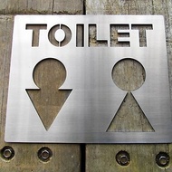 ＊設計品＊不鏽鋼TOILET廁所標示牌、化妝室掛牌、衛生間吊牌、洗手間標示牌、洗手間指示牌