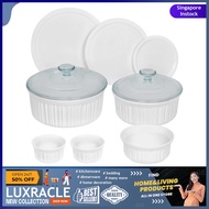 [sgstock] CorningWare French White Round Bakeware Set (10-Piece, White) - [10-Piece] []